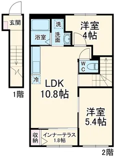 ヌーヴェルテールA【202号室】の間取り