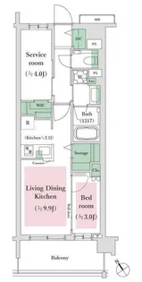 エクセレントシティ横濱天王町ステーションサイド【203号室】の間取り