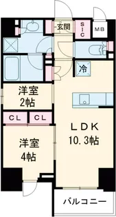 クレストコート北千住レジデンス【2階】の間取り