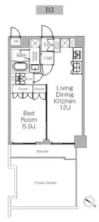 プラウドフラット三軒茶屋Ⅱ【1階】の間取り