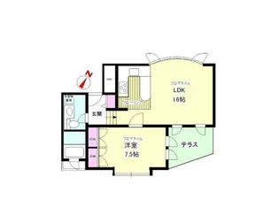 フラッツ都立大【1階】の間取り