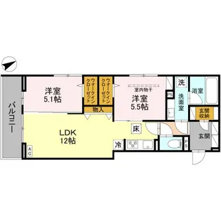 ヴェントプーロ東松山【1階】の間取り