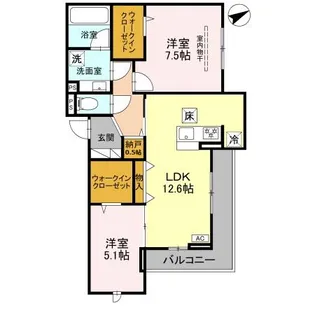 ヴェントプーロ東松山【1階】の間取り