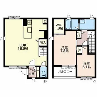 ブロードメゾン【B201号室】の間取り
