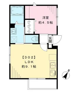 ルーム南麻布【3階】の間取り