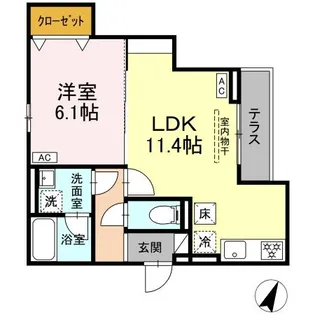 D−asset矢崎町【1階】の間取り