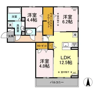 メゾンノワール【3階】の間取り