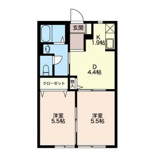 フレグランスOKINO C【1階】の間取り