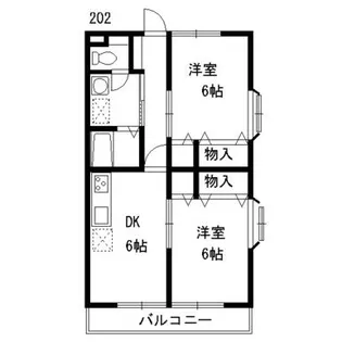 高尾ハイツ【202号室】の間取り