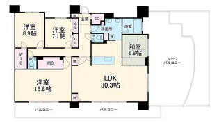 ロイヤルパークスERささしま EAST【19階】の間取り