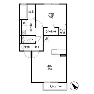 シャルムコートD【2階】の間取り