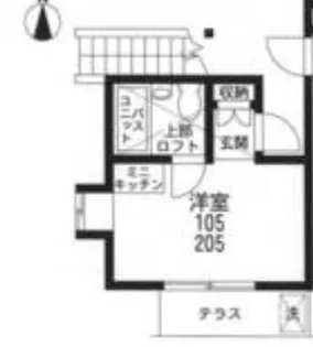 フラワーハイツ高幡不動【105号室】の間取り