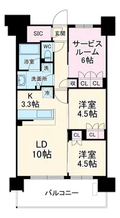 スカイグランデ津田沼【6階】の間取り