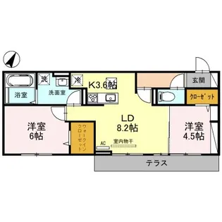アピエルフ【3階】の間取り