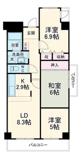 プリモ中宮【2階】の間取り