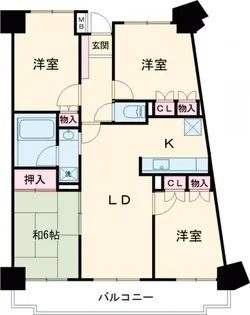 ガーデンコート簗瀬【11階】の間取り