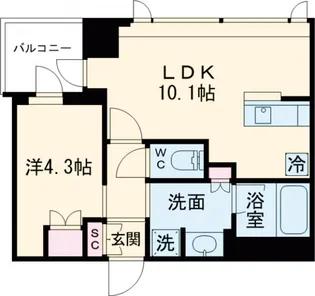 クレストコート旗の台【3階】の間取り