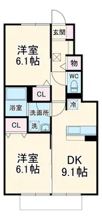アムール エスポア【1階】の間取り