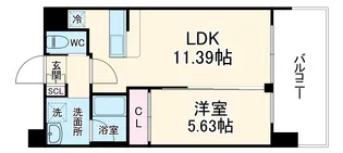 プレジオ塚本ASIAN【6階】の間取り
