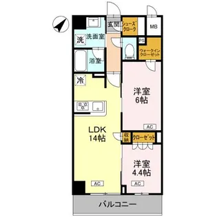 エマリーグレース【5階】の間取り
