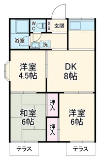 サンハイツ片瀬【102号室】の間取り