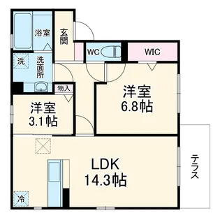 デイジーヒル【1階】の間取り