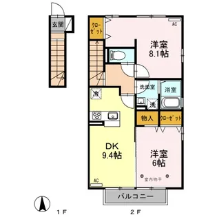 ノーブルメゾンB【2階】の間取り