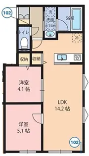 リベルテ中町【1階】の間取り