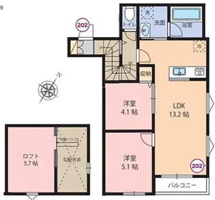 リベルテ中町【2階】の間取り