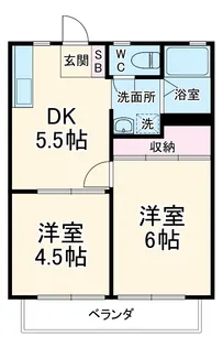 ロイヤルハイツB【1階】の間取り