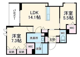 ルクセール タカバ【2階】の間取り