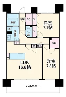 ロイヤルパークスERささしま EAST【1718号室】の間取り