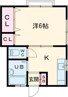 ハイツ角田【1階】の間取り