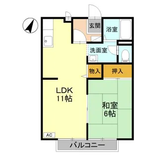 ハイツわたなべ【102号室】の間取り