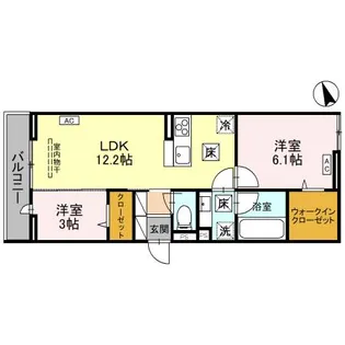 ノーブルパレス東大宮【303号室】の間取り
