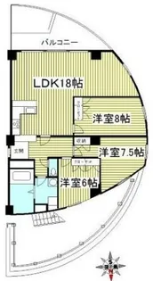 クリスタルタワー【8階】の間取り