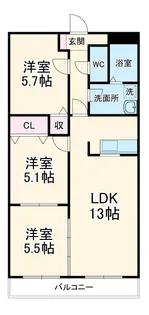 ロイヤルガーデン学園通りⅡ【2階】の間取り