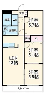 ロイヤルガーデン学園通りⅡ【301号室】の間取り