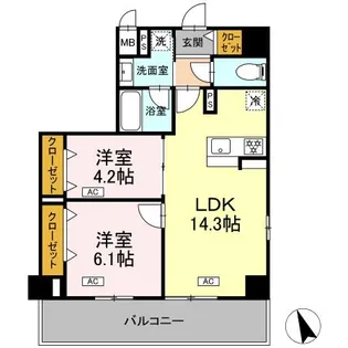 ヴィラ トルチュ東刈谷【3階】の間取り