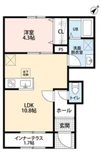 リーブルファイン八千代勝田台Ⅱ【102号室】の間取り