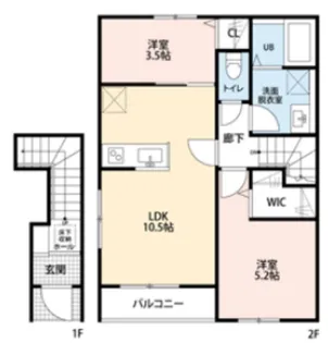 リーブルファイン八千代勝田台Ⅱ【201号室】の間取り