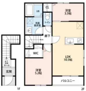 リーブルファイン八千代勝田台Ⅱ【202号室】の間取り