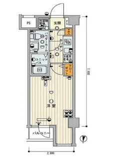 スカイコート神楽坂参番館【2F号室】の間取り