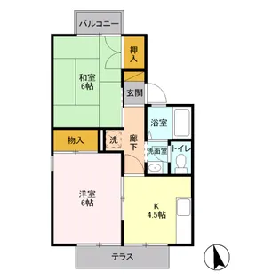 セジュール千木良 C【1階】の間取り