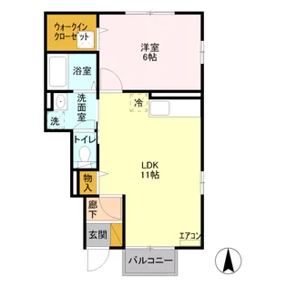 ウィステリア・ドゥーエ・ウーノ ドゥーエ【01020号室】の間取り