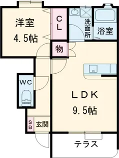 アンヌーヴェルA【103号室】の間取り