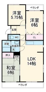ユニーブル第2星ヶ丘B棟【201号室】の間取り