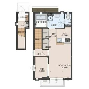 ファミーユ東峰A【202号室】の間取り