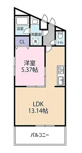 シャトー江ミーナ【401号室】の間取り