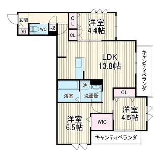 ゲートフロント【3階】の間取り